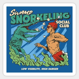 Retro Swamp Snorkeling Social Club // Funny Alligator Snorkel Magnet